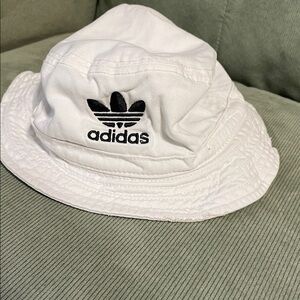 Adidas Classic White Bucket Hat with Black Logo